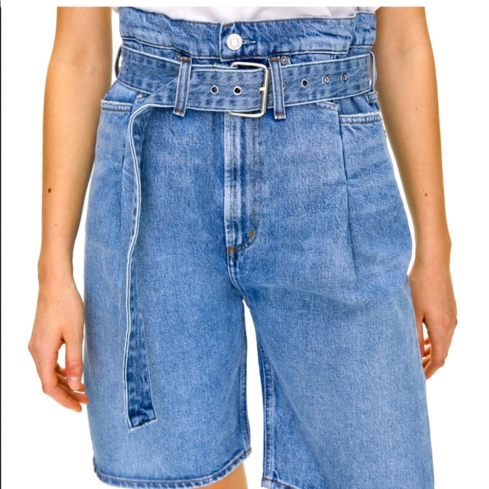 AGOLDE 90’s reworked high waisted denim shorts
